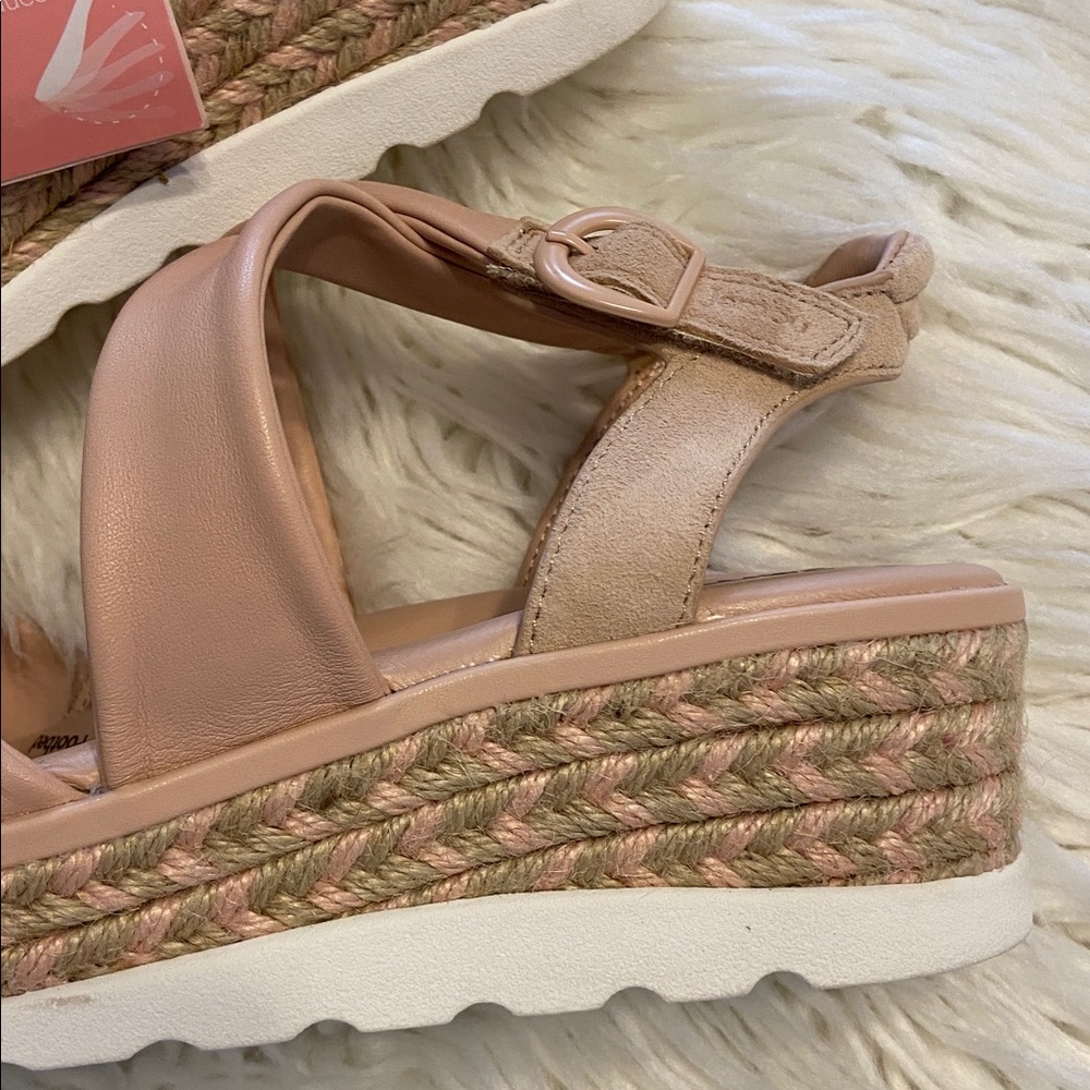Jambu Women's Blush Wedge Sandals leather upper size 8M brand new - Picture 2 of 12